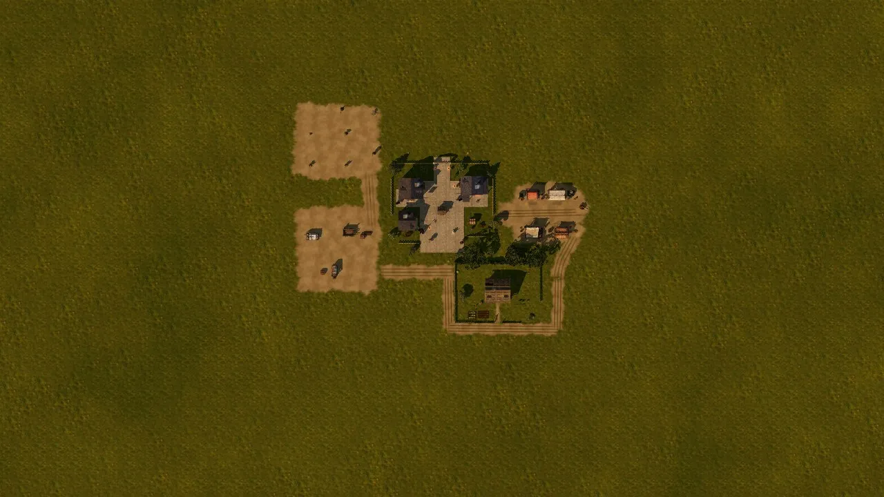 The village from above before the relayout