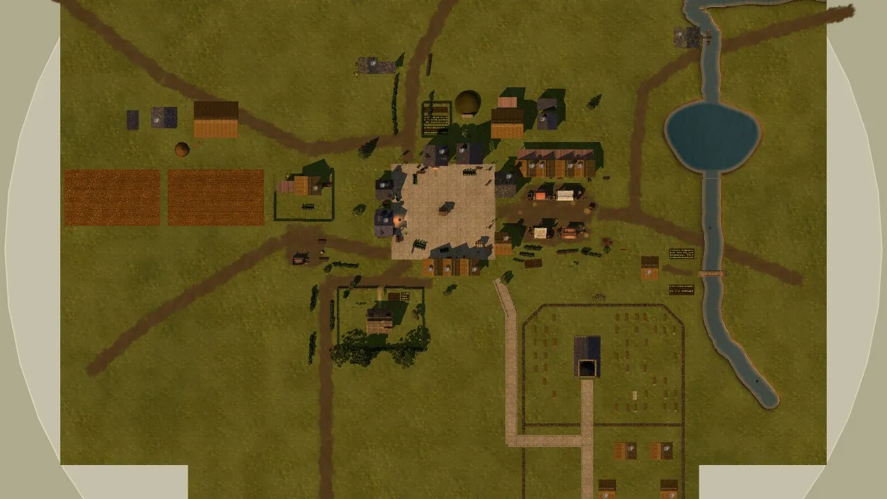 The village from above after it was pulled in