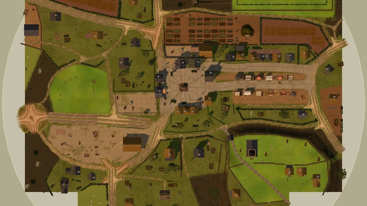The village from above after it was traced
