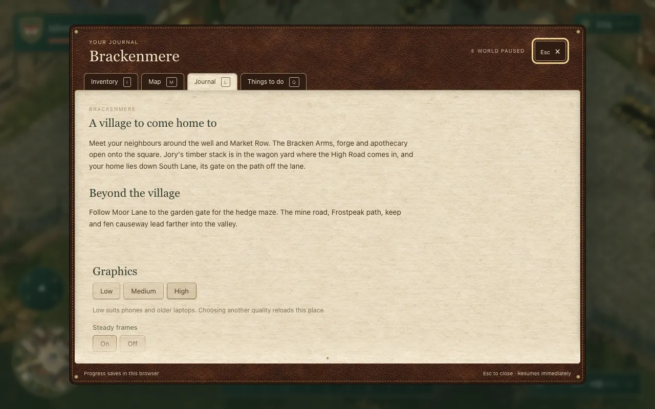 The journal's Graphics section with Steady frames on
