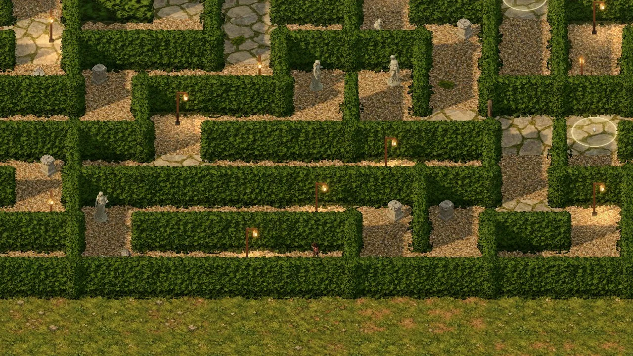 The generated hedge garden from above