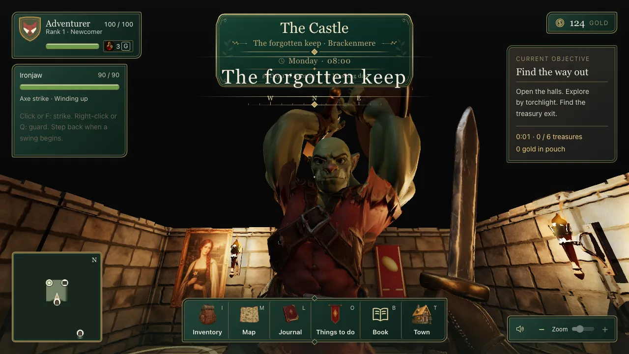 Ironjaw the orc filling the first-person view before the change
