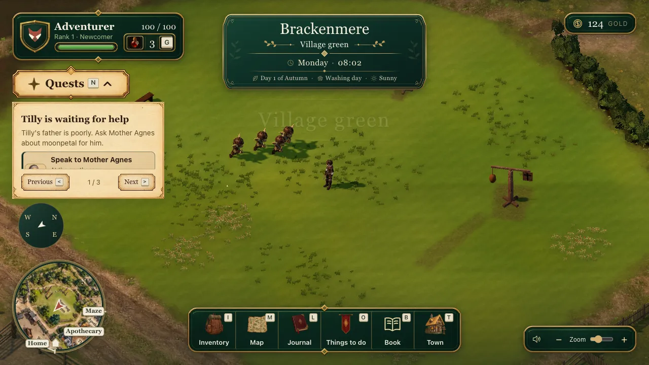 The village green during the first raid, 18 October